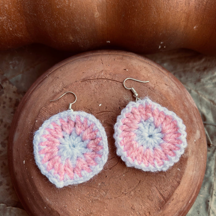 CHERRY BLOSSOM CROCHET EARRING