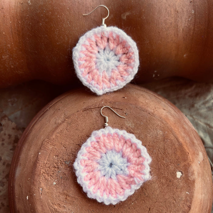 CHERRY BLOSSOM CROCHET EARRING