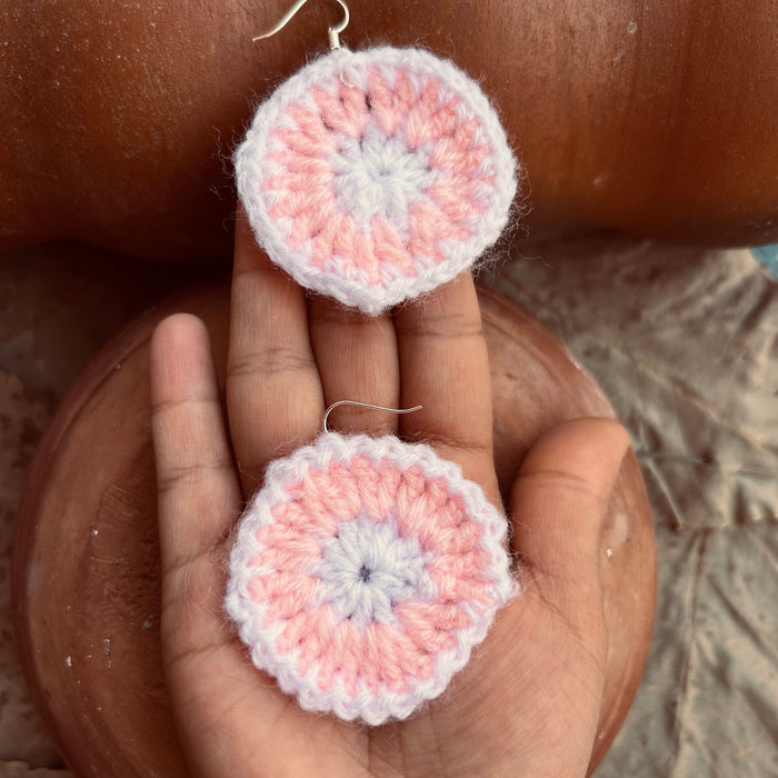 CHERRY BLOSSOM CROCHET EARRING