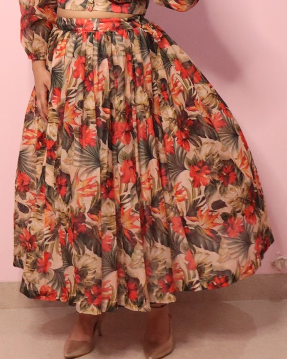 FOREST PRINT SKIRT