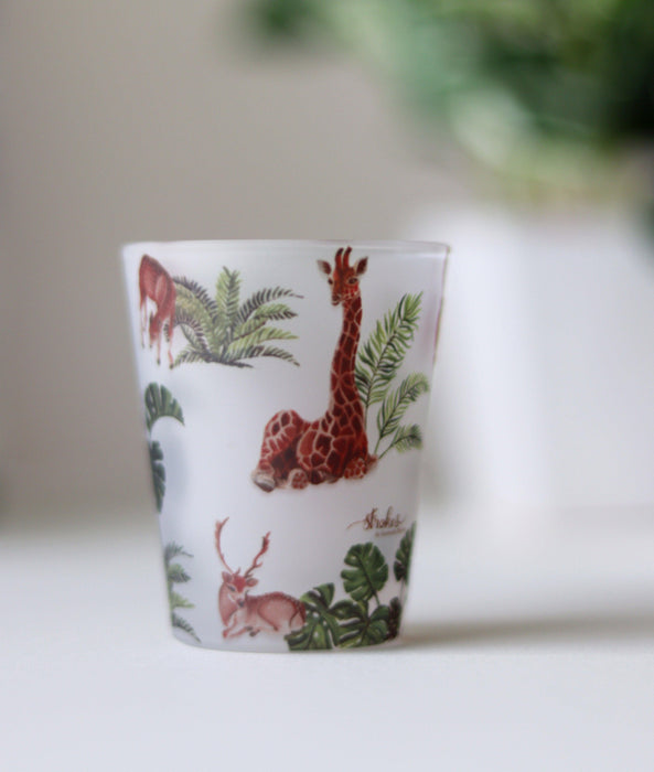 Giraffe Print Frosted Shot Glasses - Strokes by Namrata Mehta