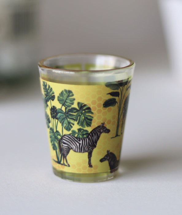 Gold Rim Zebra Print Shot Glasses - Strokes by Namrata Mehta