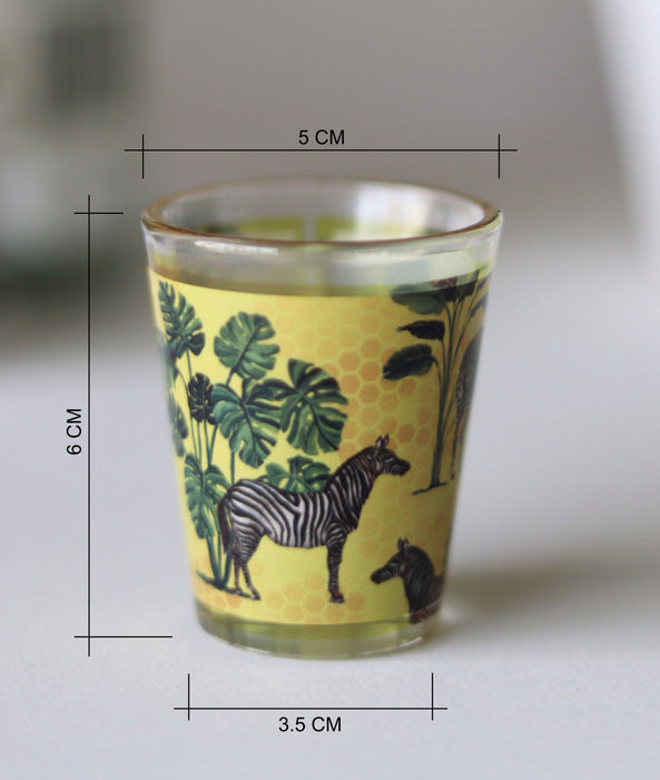 Gold Rim Zebra Print Shot Glasses - Strokes by Namrata Mehta