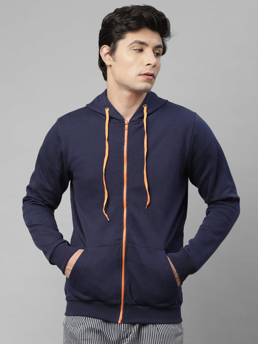 Front Zip With Hooded  Neck Fleece Jacket