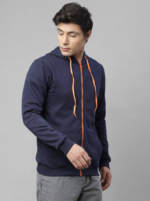 Front Zip With Hooded  Neck Fleece Jacket