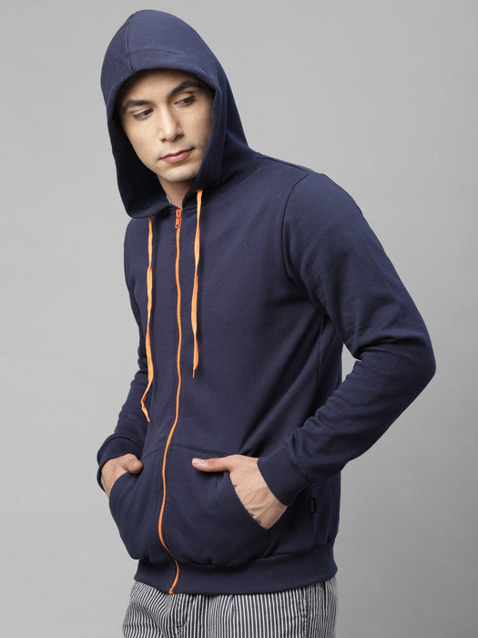 Front Zip With Hooded  Neck Fleece Jacket