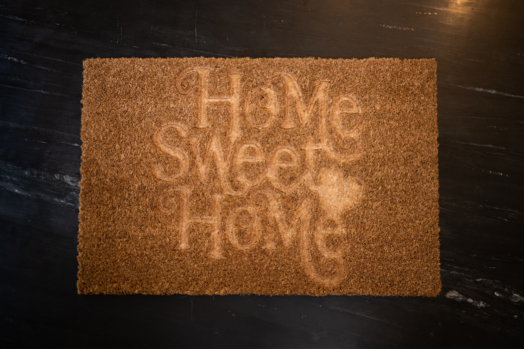 Sweet Home Embossed Coir Doormat