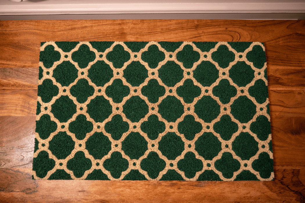 Moroccan Quatrefoil Printed Coir Doormat