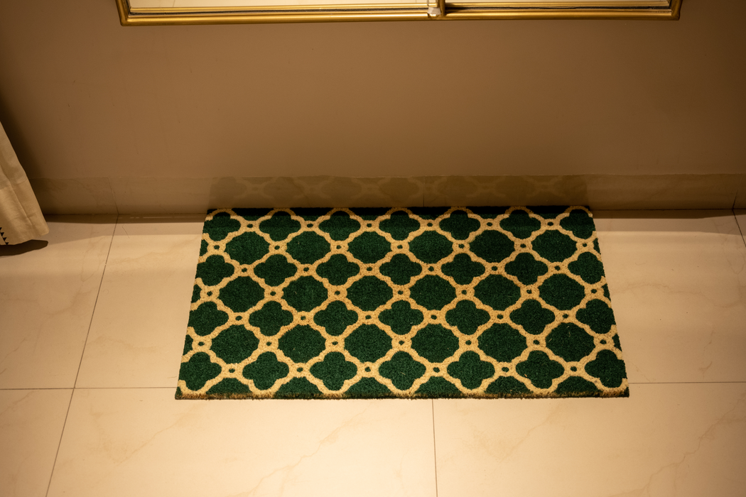 Moroccan Quatrefoil Printed Coir Doormat