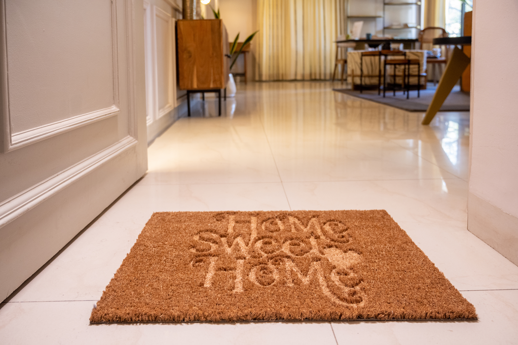 Sweet Home Embossed Coir Doormat