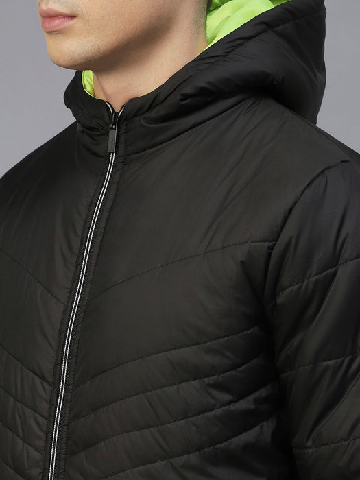 Wine Hooded Full Sleeves Puffer Jacket