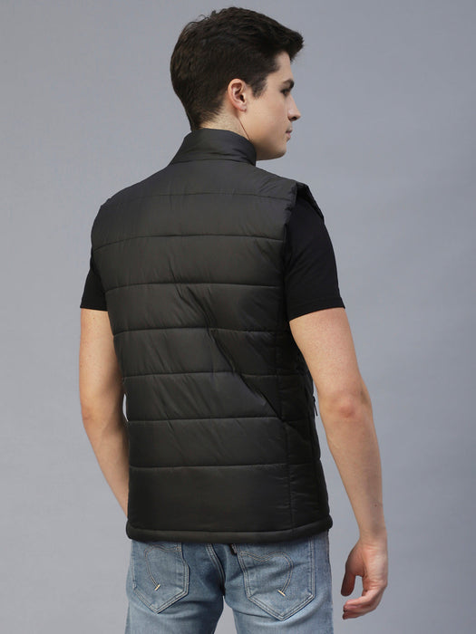 Black Sleeveless Puffer Jacket