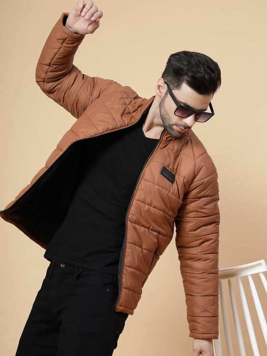 Men Solid Puffer Jacket