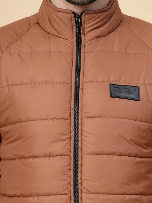 Men Solid Puffer Jacket