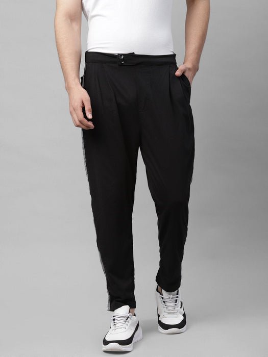 Black With Side Tape Detailing Cotton Jogger