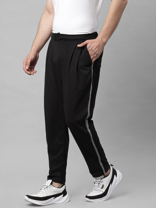 Black With Side Tape Detailing Cotton Jogger