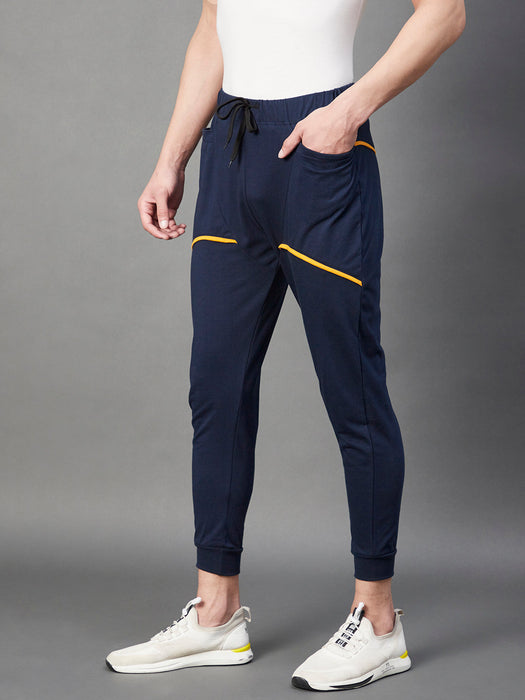 Navy Contrast Mustard Detail With Side Pocket Joggers