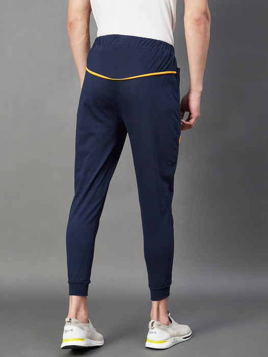 Navy Contrast Mustard Detail With Side Pocket Joggers