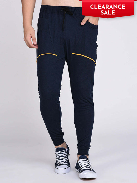 Navy Contrast Mustard Detail Jogger-Full