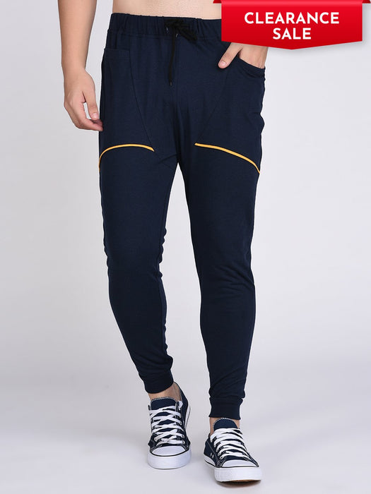 Navy Contrast Mustard Detail With Side Pocket Joggers