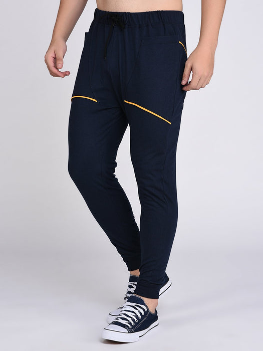 Navy Contrast Mustard Detail Jogger-Full