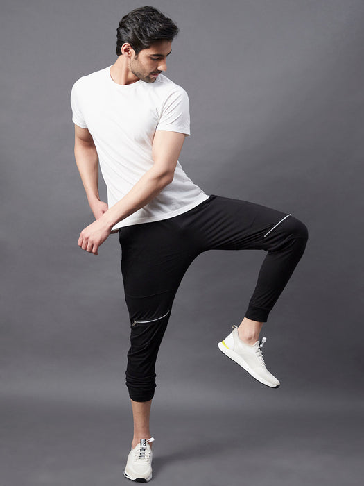 Black Knee Zip Detail joggers