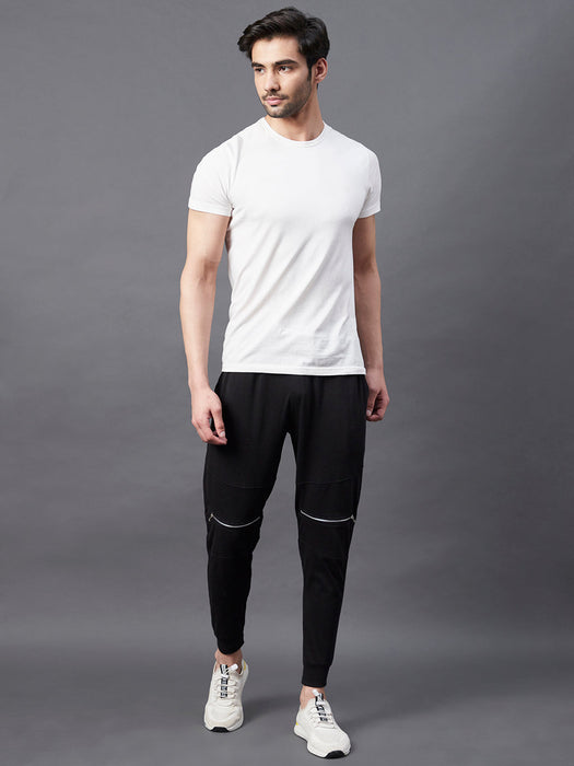 Black Knee Zip Detail joggers