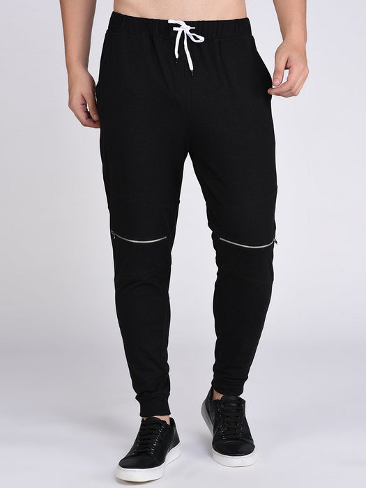 Black  Zip Detail joggers For men