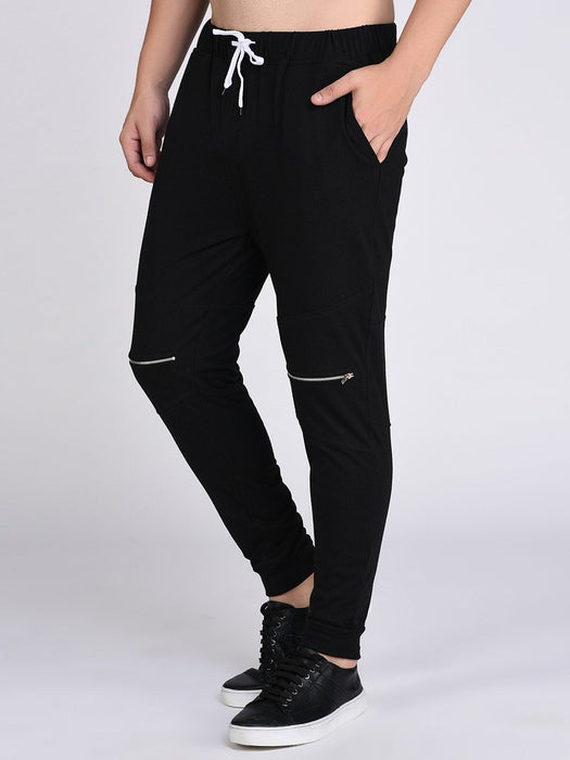 Black  Zip Detail joggers For men