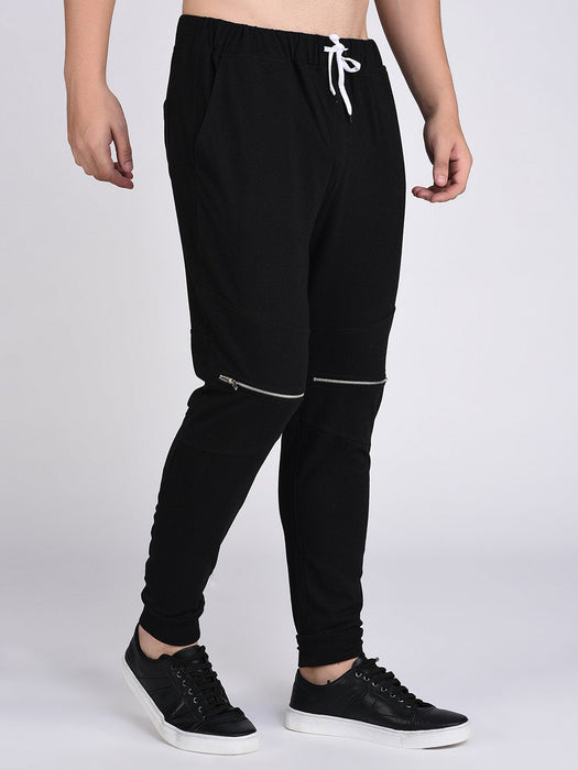 Black  Zip Detail joggers For men