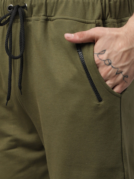 Cut & Sew With Zip Detail Pocket Terry Jogger