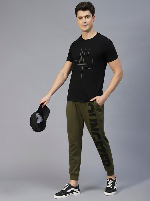 Charcoal One Side Printed Jogger