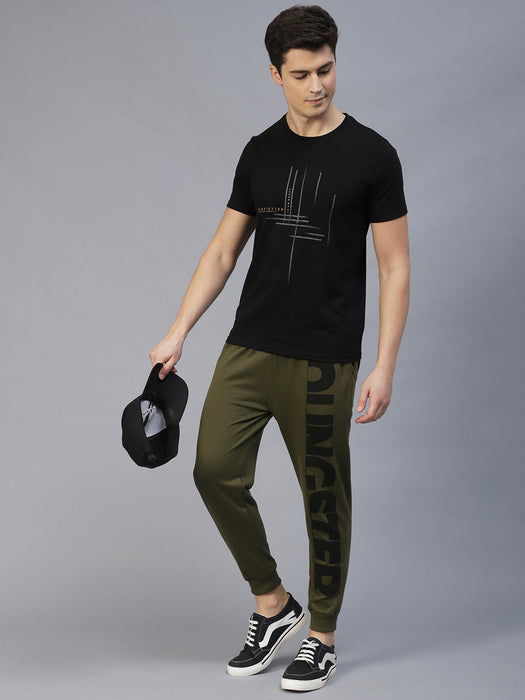 Army Green One Side Printed Jogger