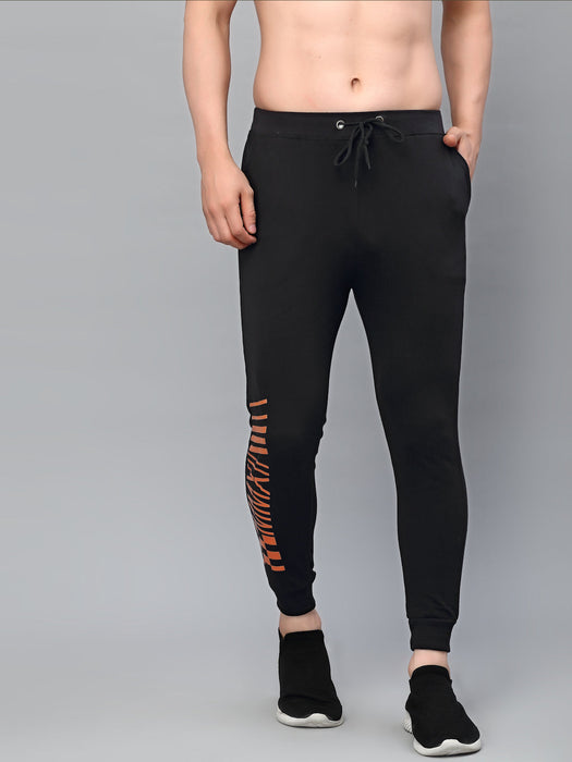 Black Printed Cotton Terry Jogger