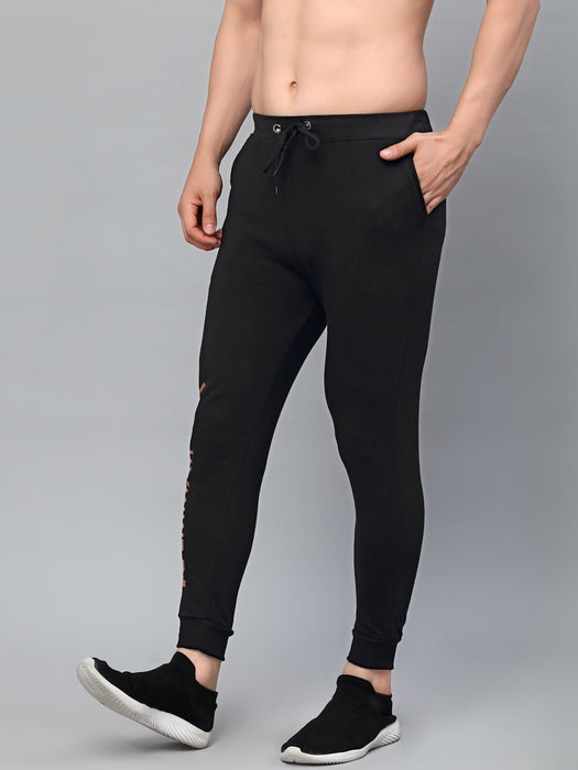 Black Printed Cotton Terry Jogger