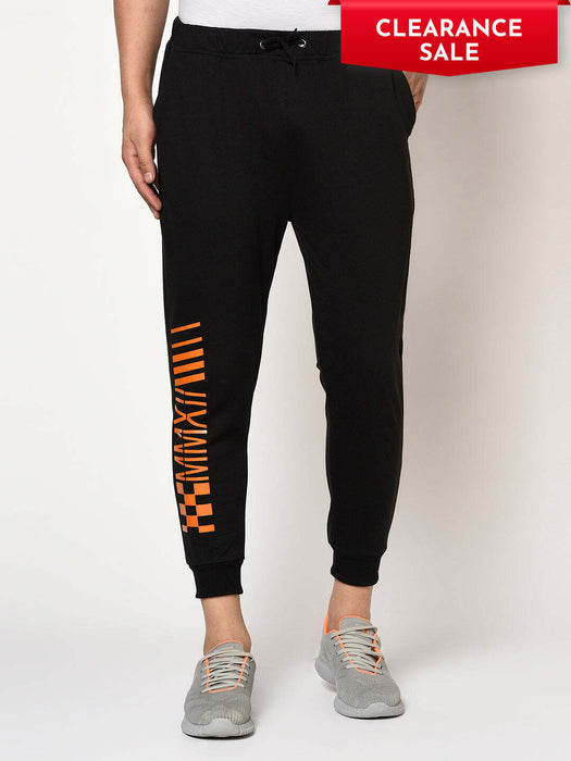 Black Printed Terry Jogger