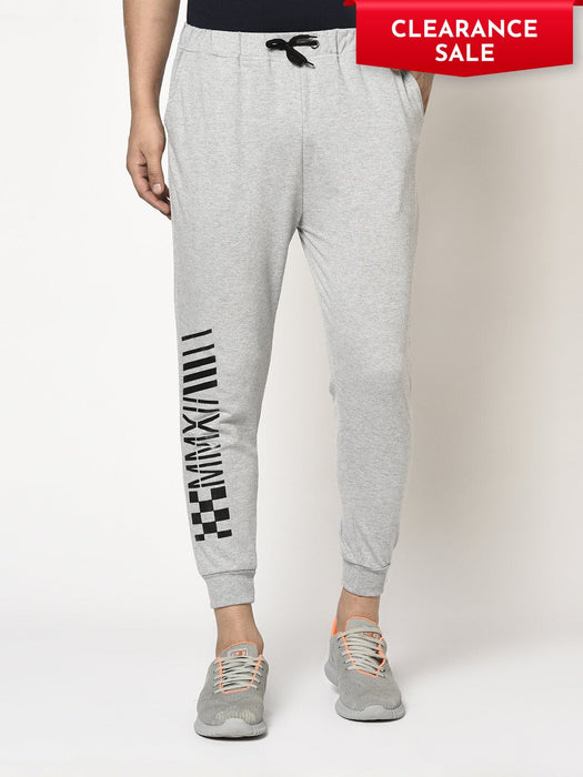 Grey Terry With Placement Print On Bottom Jogger