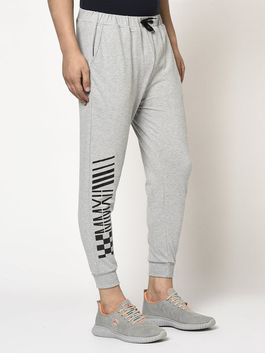 Grey Terry With Placement Print On Bottom Jogger