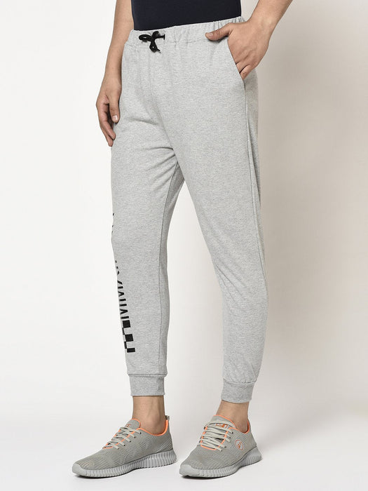 Grey Terry With Placement Print On Bottom Jogger