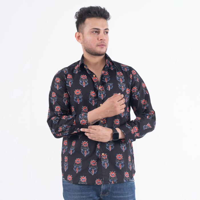 Black Jaal Printed Casual Shirt