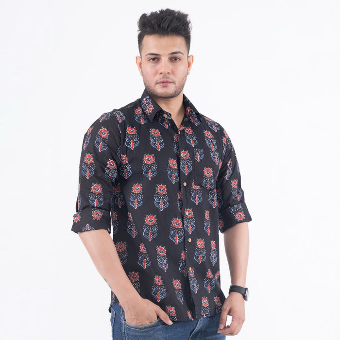 Black Jaal Printed Casual Shirt