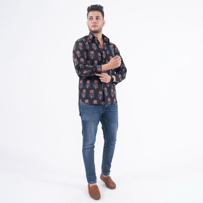 Black Jaal Printed Casual Shirt