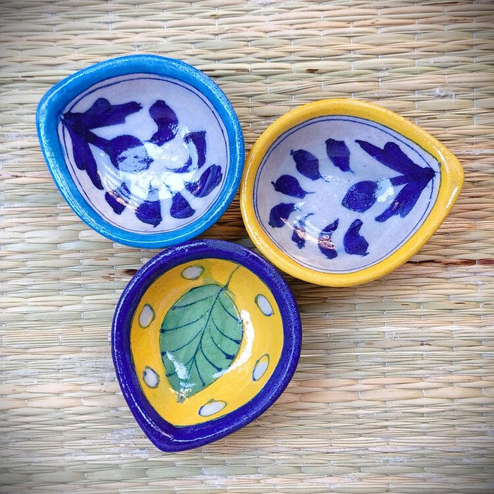 Jaipur Blue Pottery Re-Usable Diyas Set Of 3