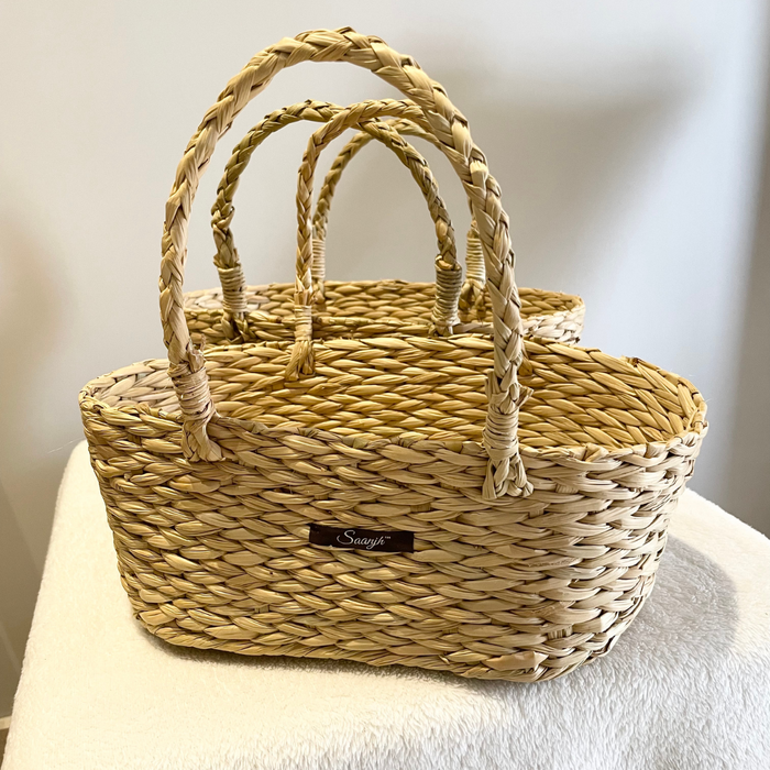 Natural Fiber Fruit Basket - Double Secure Handle