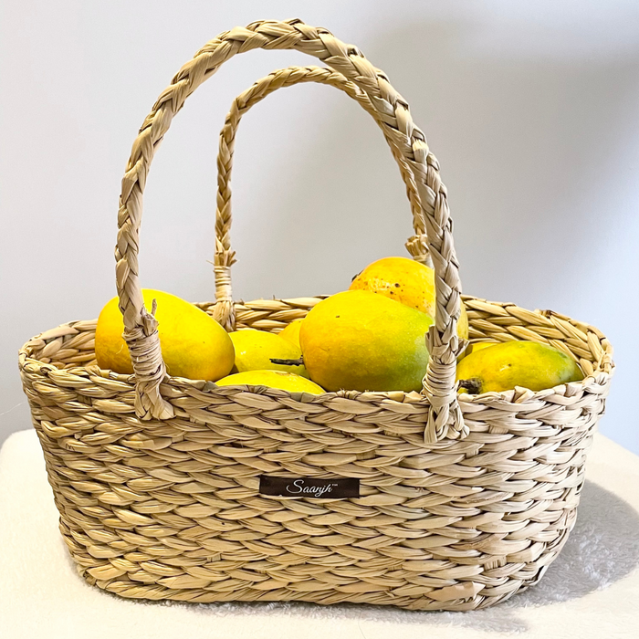 Natural Fiber Fruit Basket - Double Secure Handle