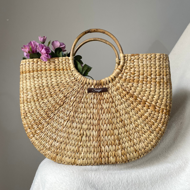 Half Moon Natural Brunch/Beach Bag