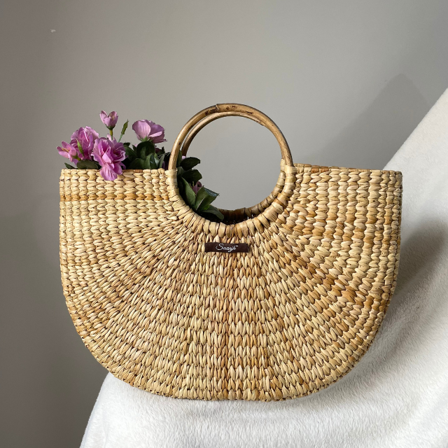 Half Moon Natural Brunch/Beach Bag