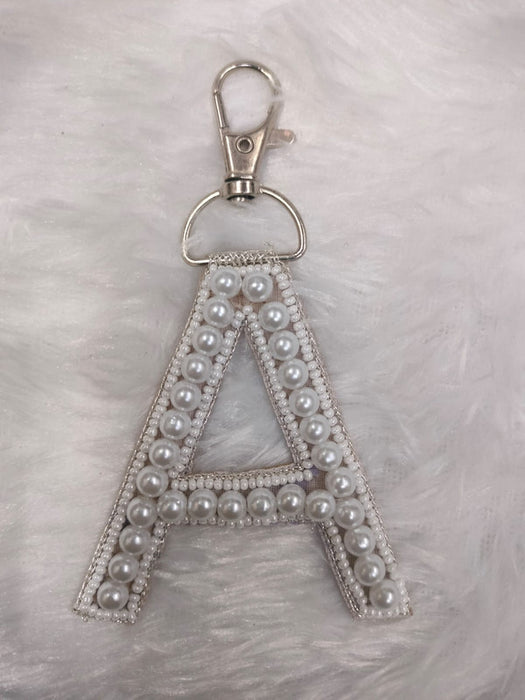 Pearl Monogram 'A' Bag Charm