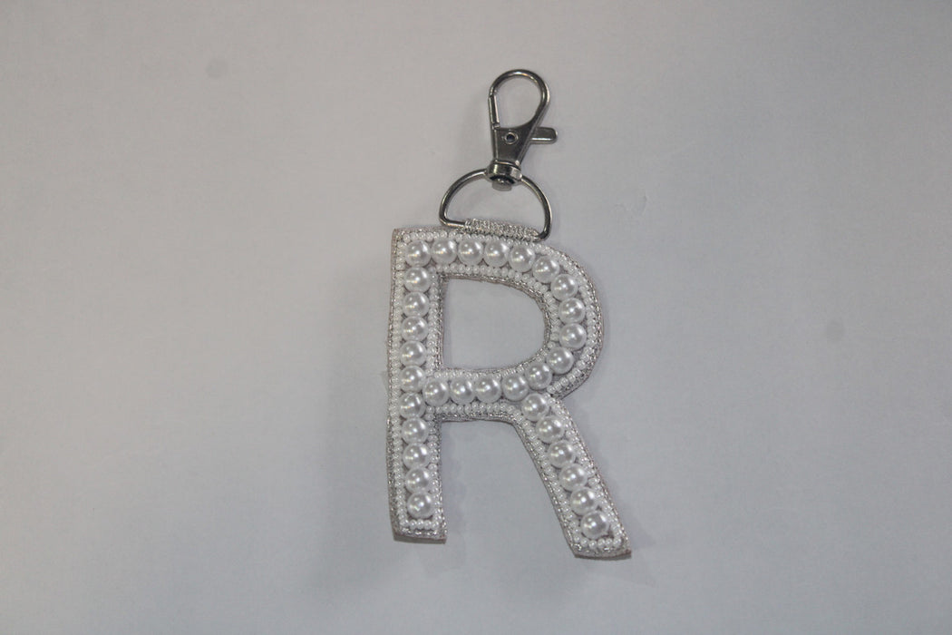 Pearl Monogram 'R' Bag Charm