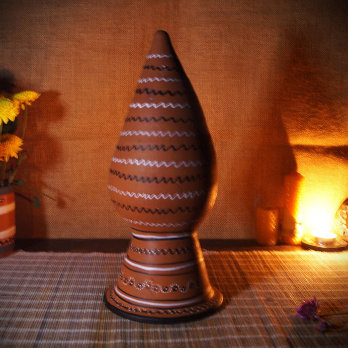 Kutch Hand-Painted Tall Diya Candle Lamp